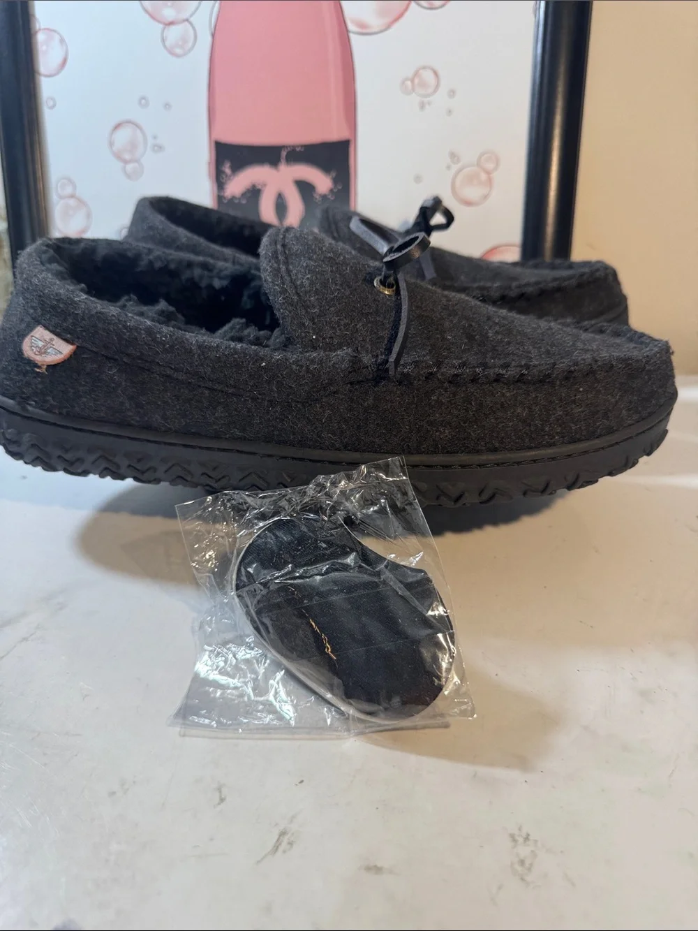 NWOT Dockers Men’s Faux Wool Boater Moc Slip-On Slippers - Size 10